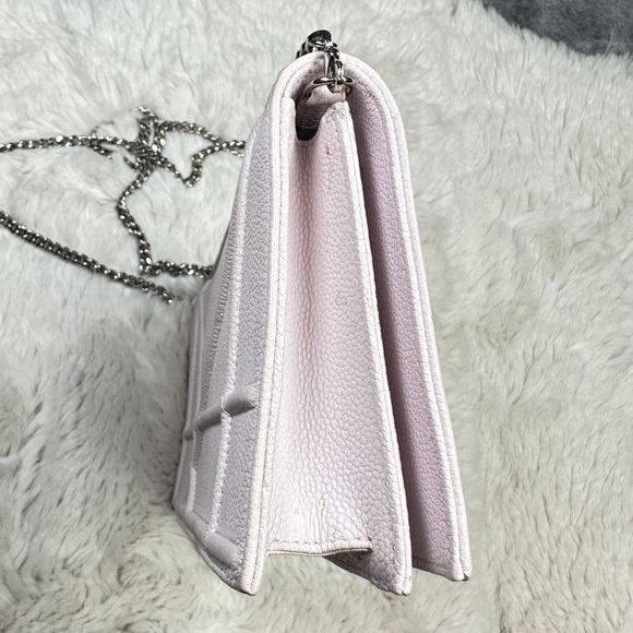 CHRISTIAN DIOR Grained Calfskin Leather Diorama Clutch Light Pink - Picture 7 of 13